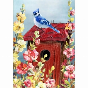 LUCIES.CA Petit drapeau 12X18po Thème: Dans ma cabane rouge