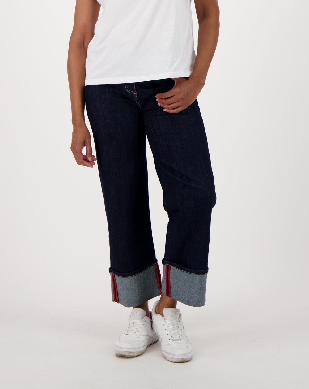 SPANNER Jeans à jambes larges et revers à l'ourlet C-Marine